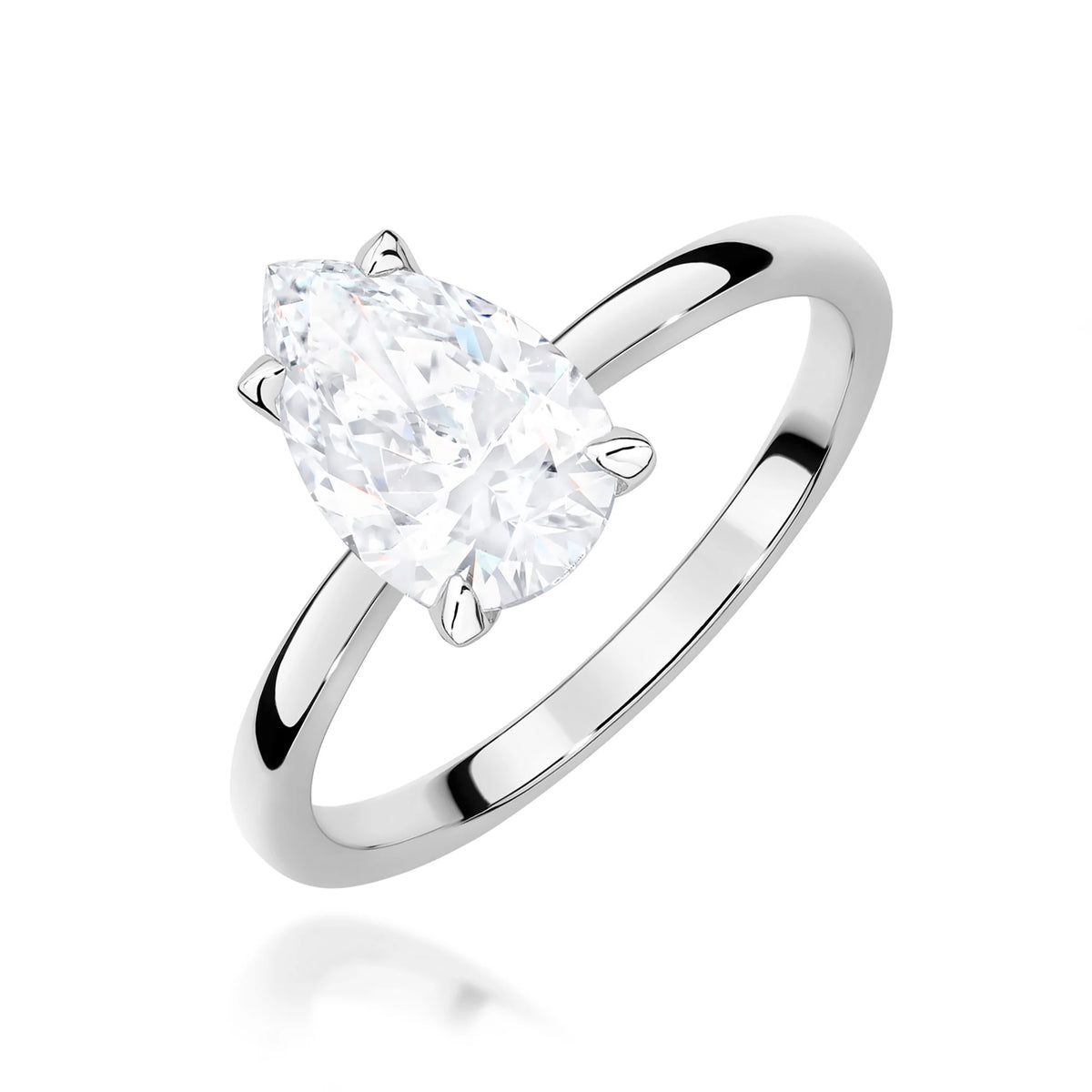 GREMARI White Gold engagement ring with Pear 1.00 ct Lab-grown Diamond