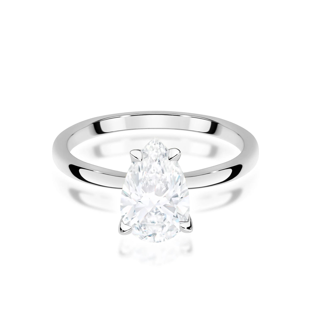 White Gold engagement ring with Pear 1.00 ct Lab-grown Diamond by GREMARI, 14K (585) gold