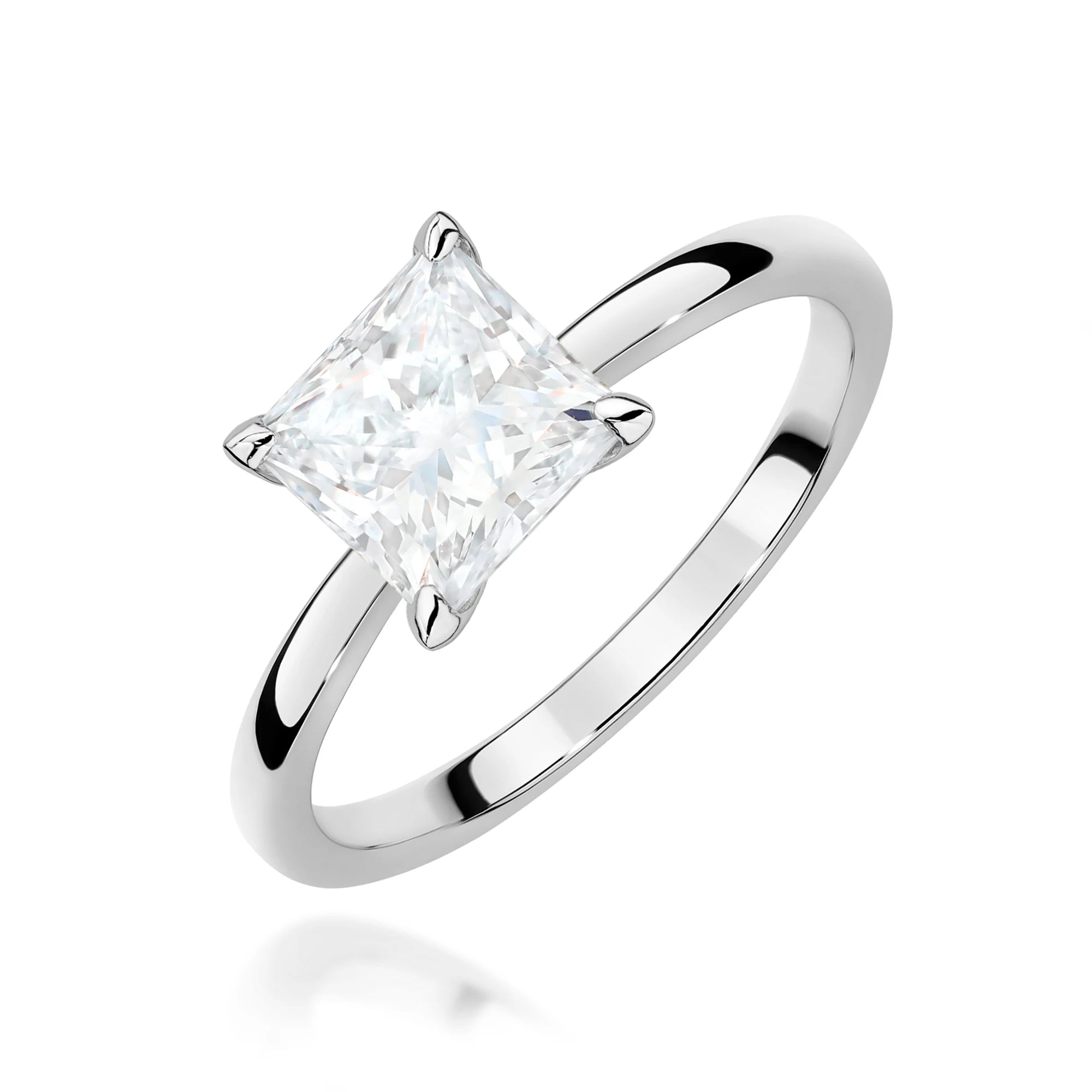 GREMARI White Gold engagement ring with Princess 1.00 ct Lab-grown Diamond