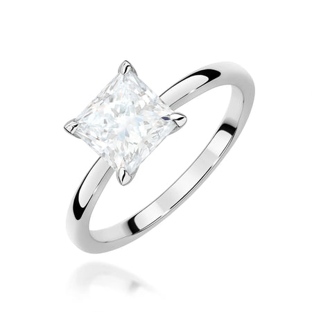 GREMARI White Gold engagement ring with Princess 1.00 ct Lab-grown Diamond
