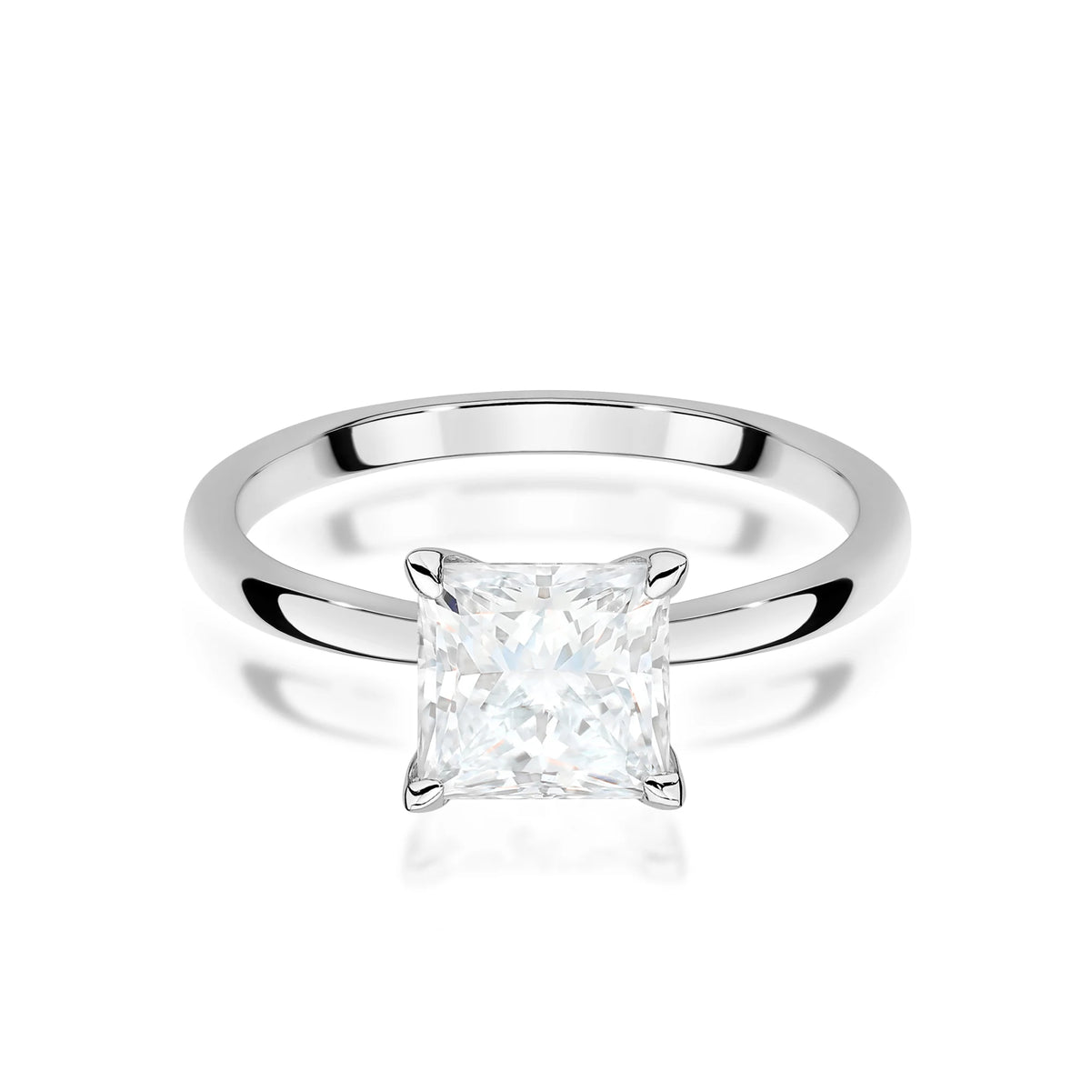 White Gold engagement ring with Princess 1.00 ct Lab-grown Diamond by GREMARI, 14K (585) gold