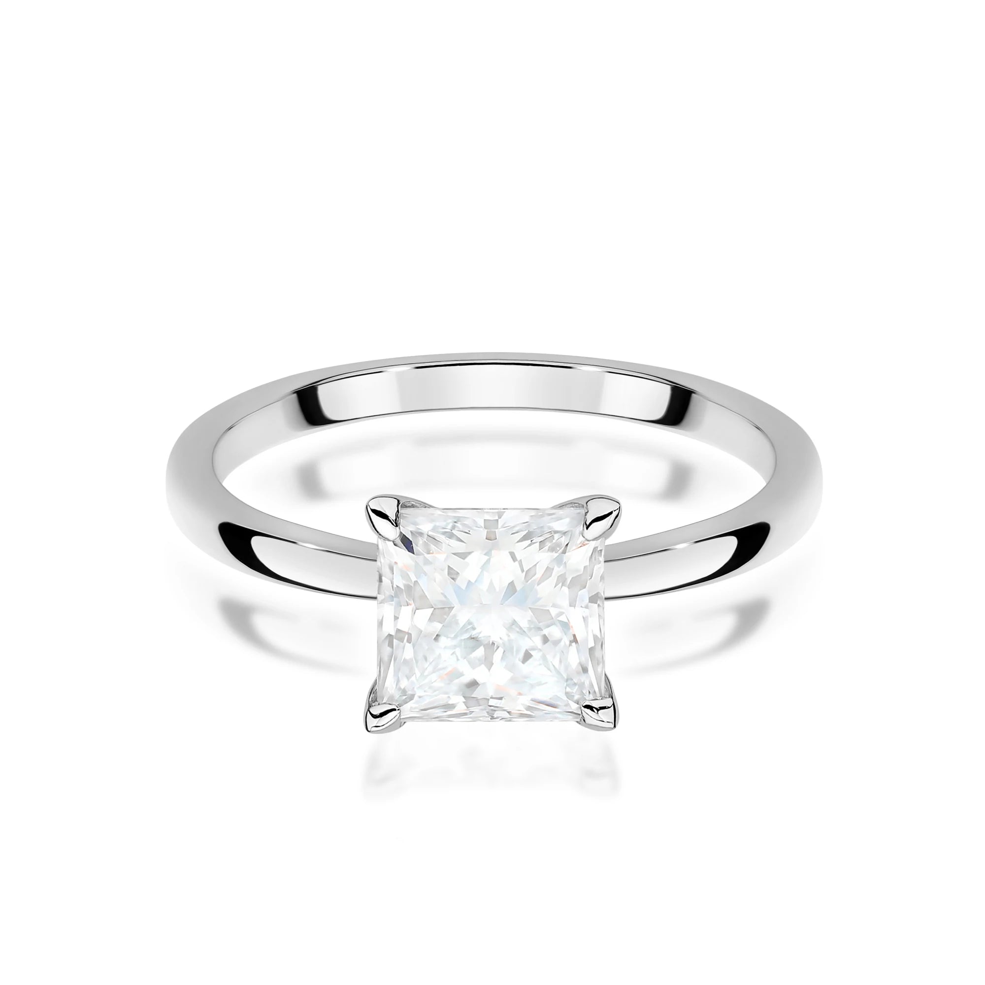 White Gold engagement ring with Princess 1.00 ct Lab-grown Diamond by GREMARI, 14K (585) gold