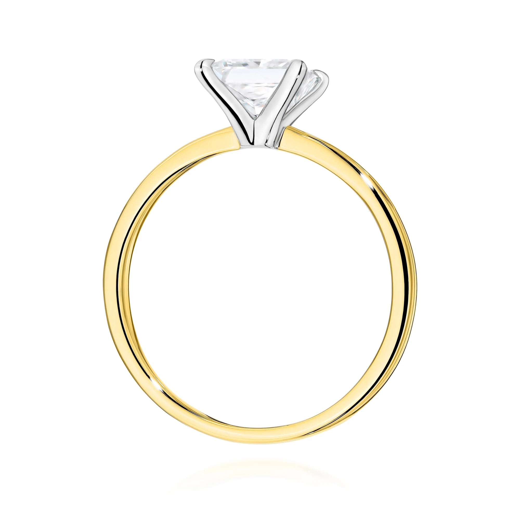 GREMARI 14K (585) Yellow Gold engagement ring with Princess 1.00 ct Lab-grown Diamond