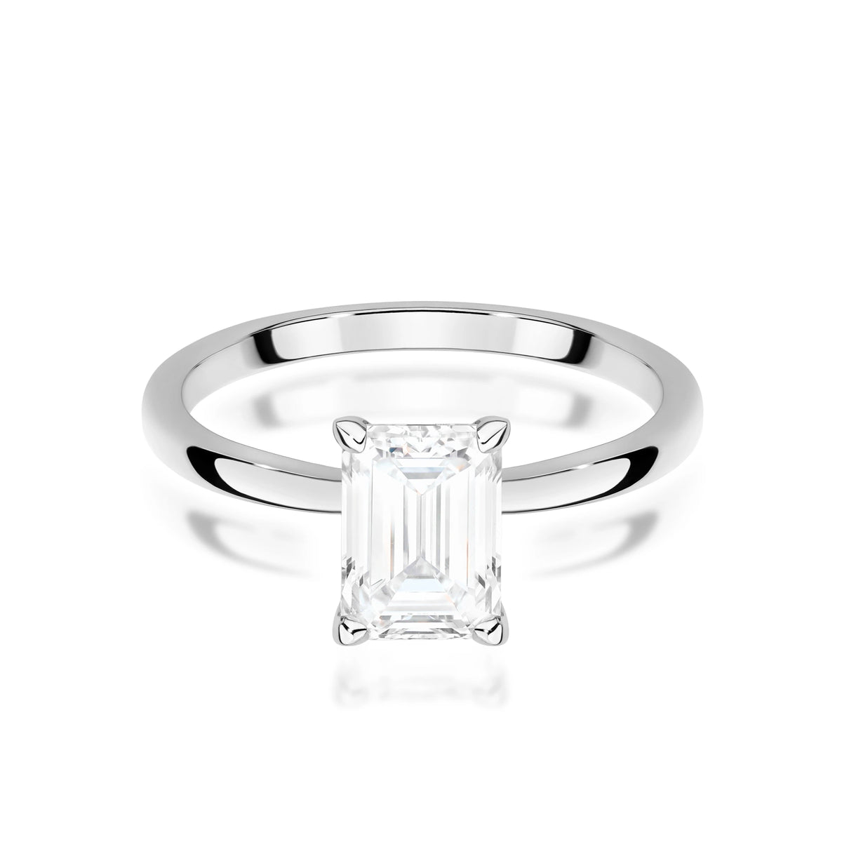 Prsteň z bieleho zlata – lab-grown diamant Emerald s hmotnosťou 1,50 ct
