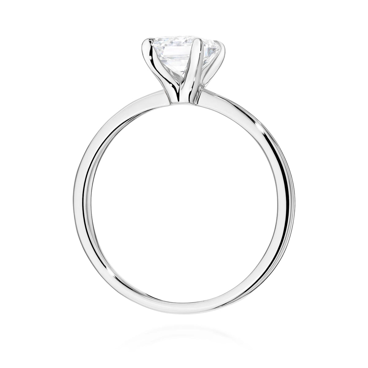 Prsteň z bieleho zlata – lab-grown diamant Emerald s hmotnosťou 1,50 ct