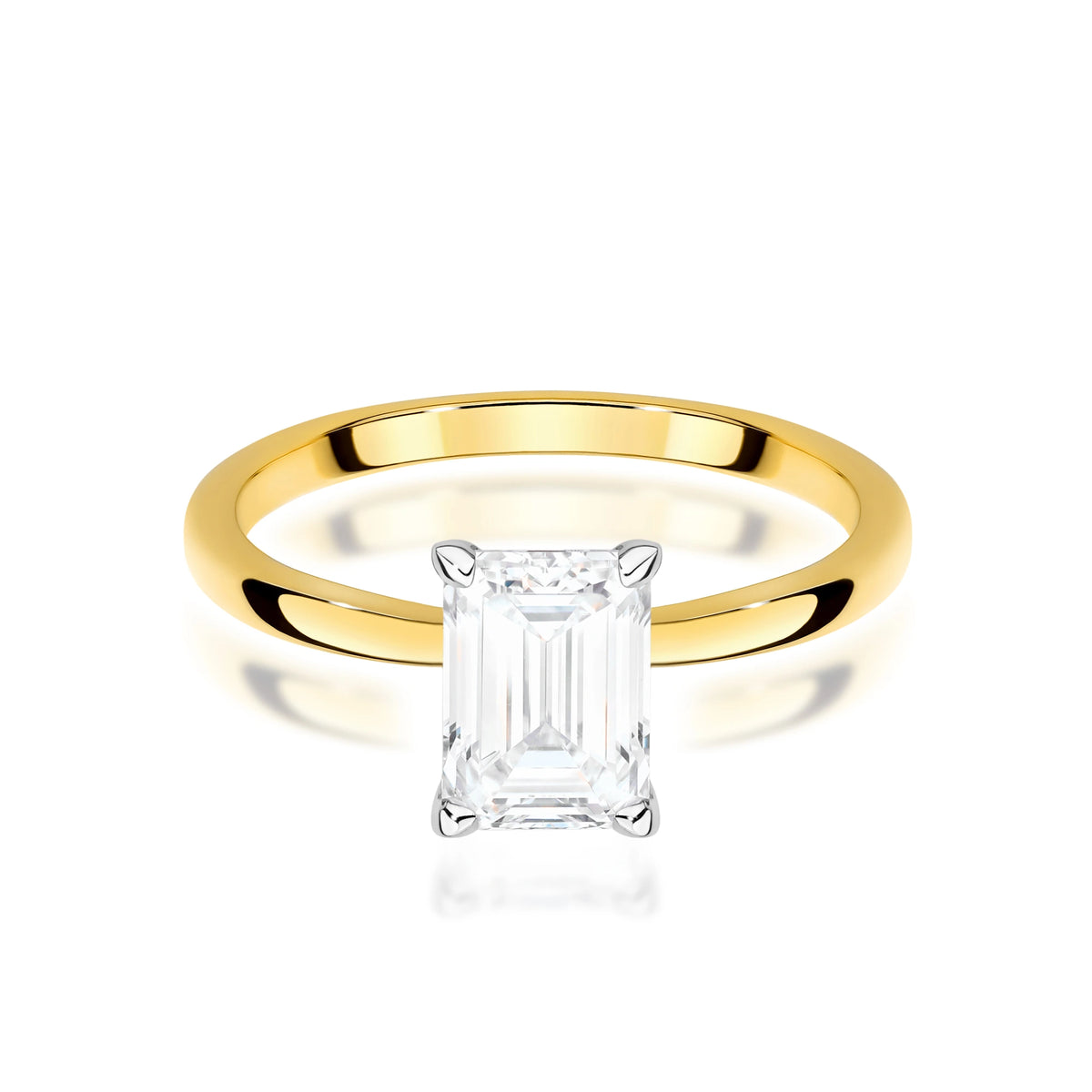 Prsteň zo žltého zlata – lab-grown diamant Emerald s hmotnosťou 1,50 ct