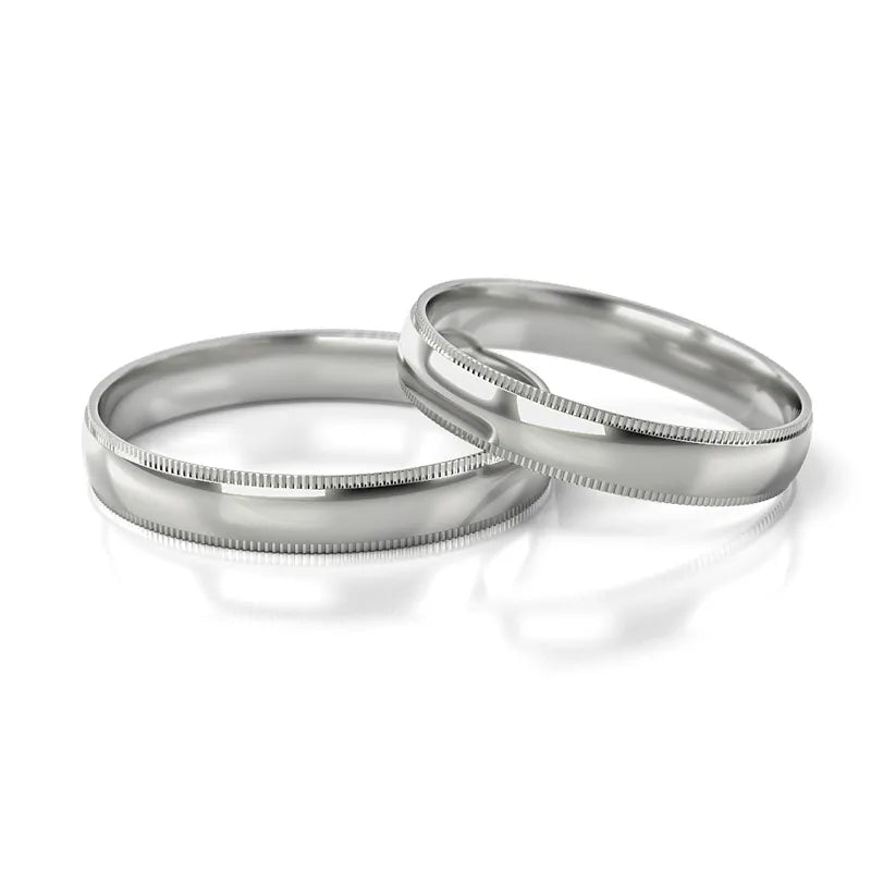 Svadobné obrúčky z bieleho zlata 4 mm
