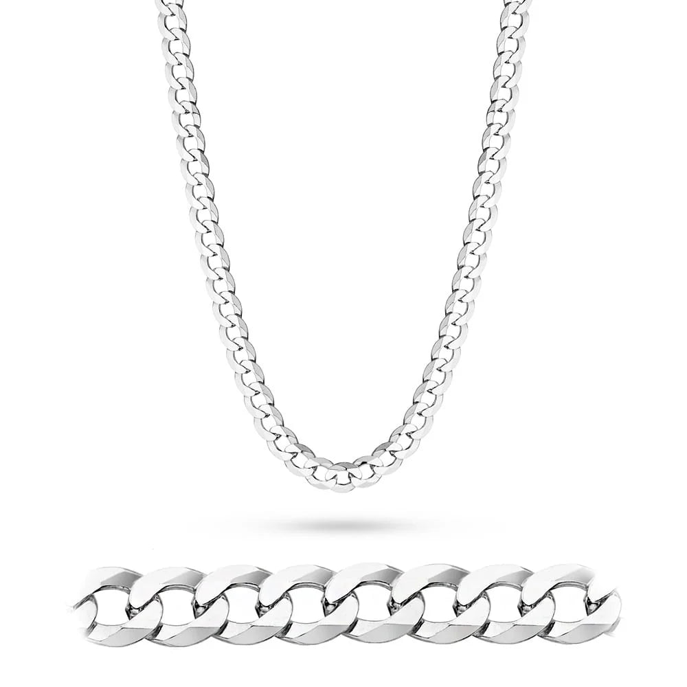 pánsky strieborný reťazový náramok curb 8 mm l217 925 55