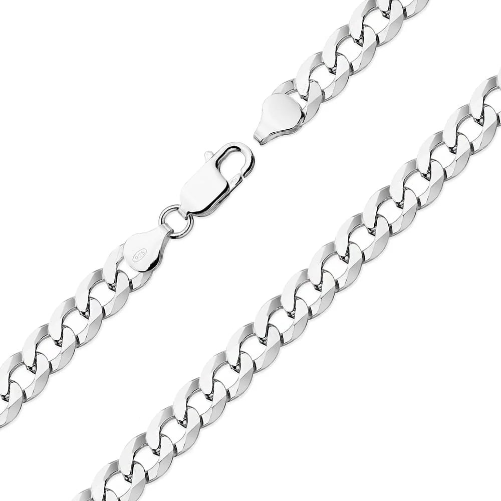 pánsky strieborný reťazový náramok curb 8 mm l217 925 55
