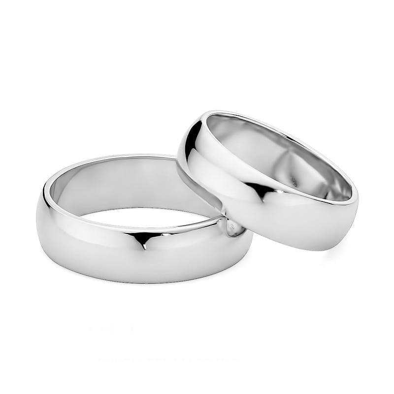 Klasické polguľaté zlaté svadobné obrúčky 6 mm