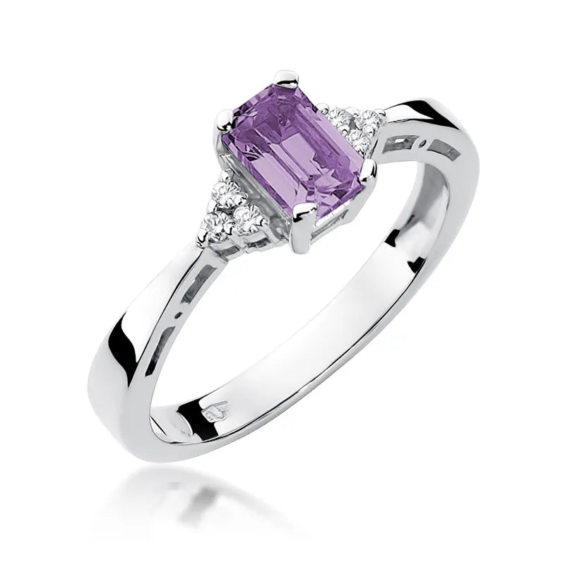zlatý prsteň s 0,50 ct ametystom a diamantmi w0002-amv-01