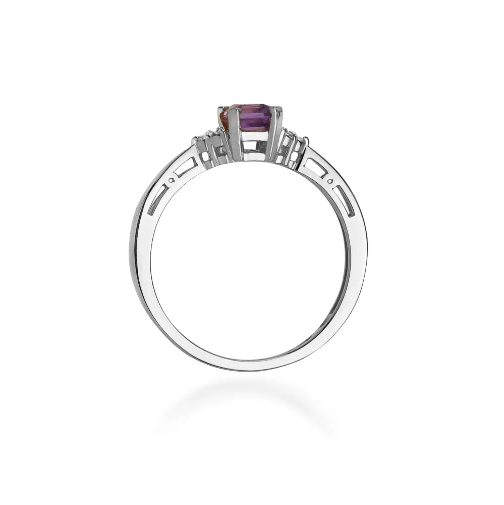 zlatý prsteň s 0,50 ct ametystom a diamantmi w0002-amv-01