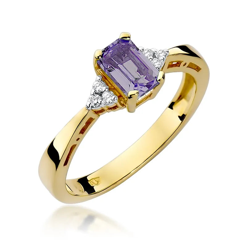 zlatý prsteň s 0,50 ct ametystom a diamantmi w0002-amv-01