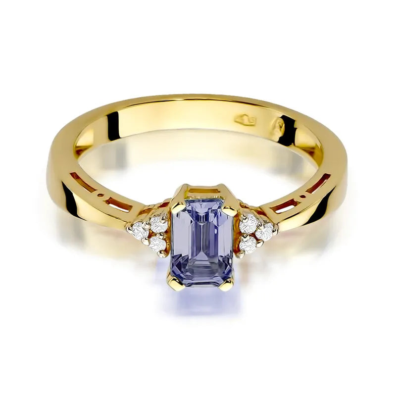 zlatý prsteň s 0,50 ct ametystom a diamantmi w0002-amv-01