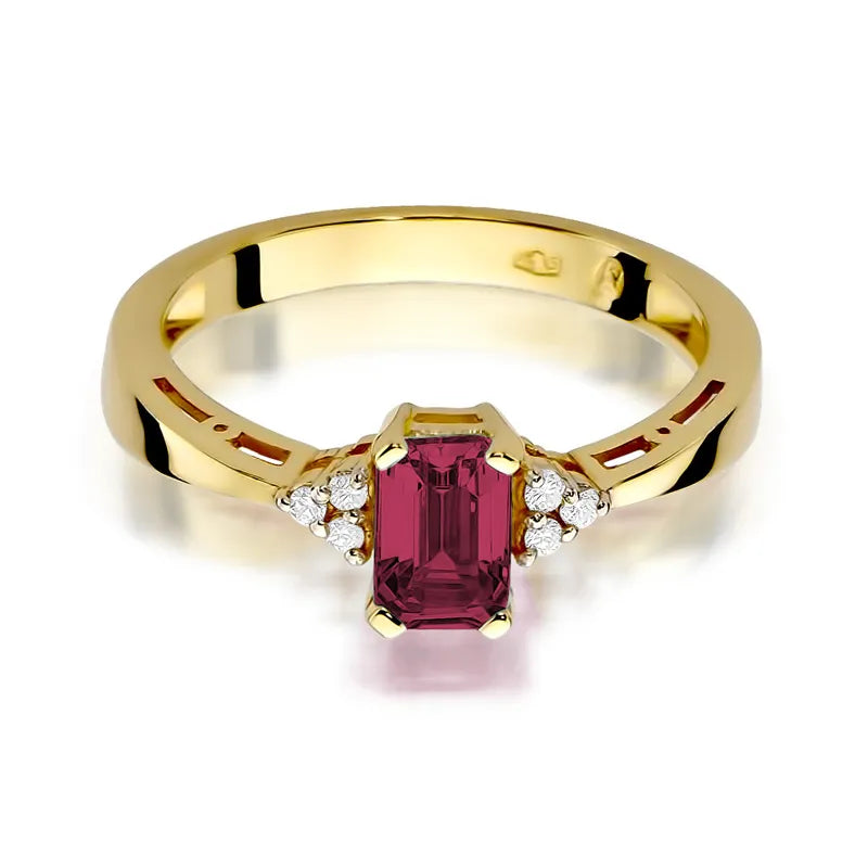 zlatý prsteň s 0,80 ct rubínom a diamantmi w0002-rur-01