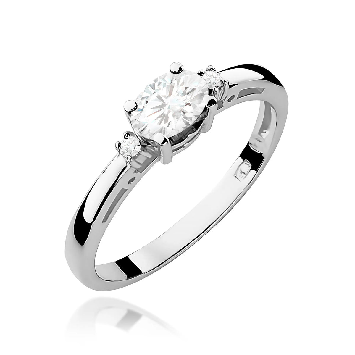Zásnubný prsteň s diamantmi Lab-grown v 585 bielom zlate
