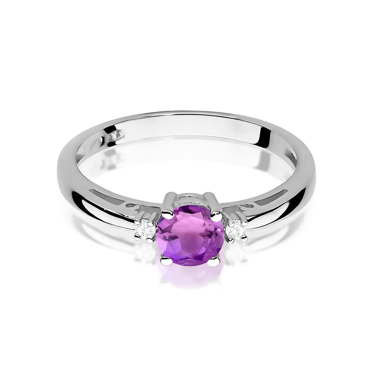 zlatý prsteň s 0,50 ct ametystom a diamantmi w0010-amv-01