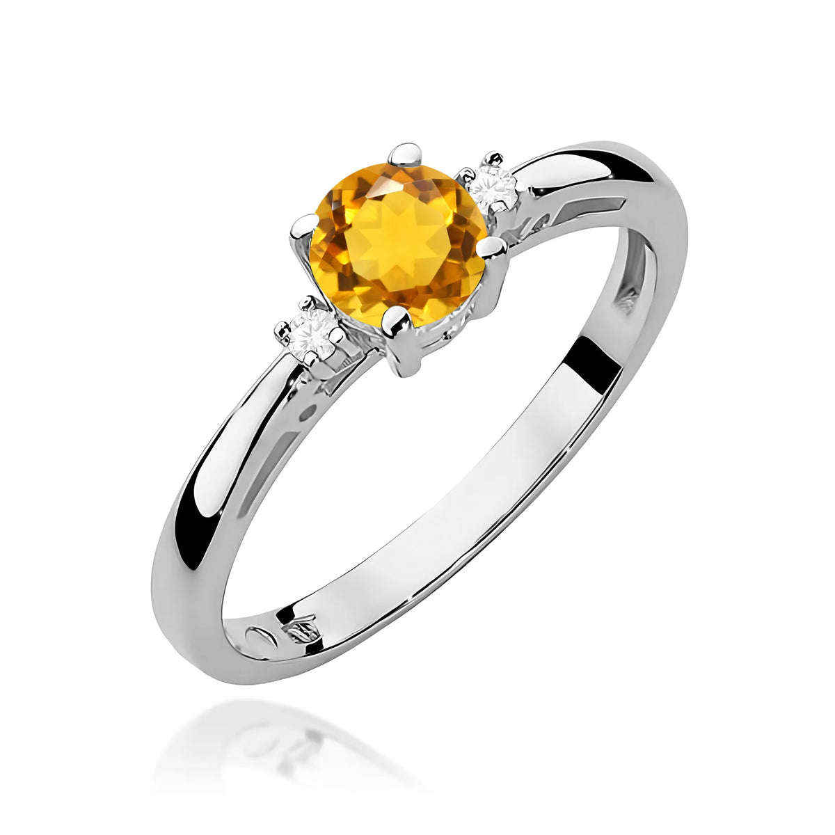 zlatý prsteň s 0,50 ct citrínom a diamantmi w0010-ciy-01