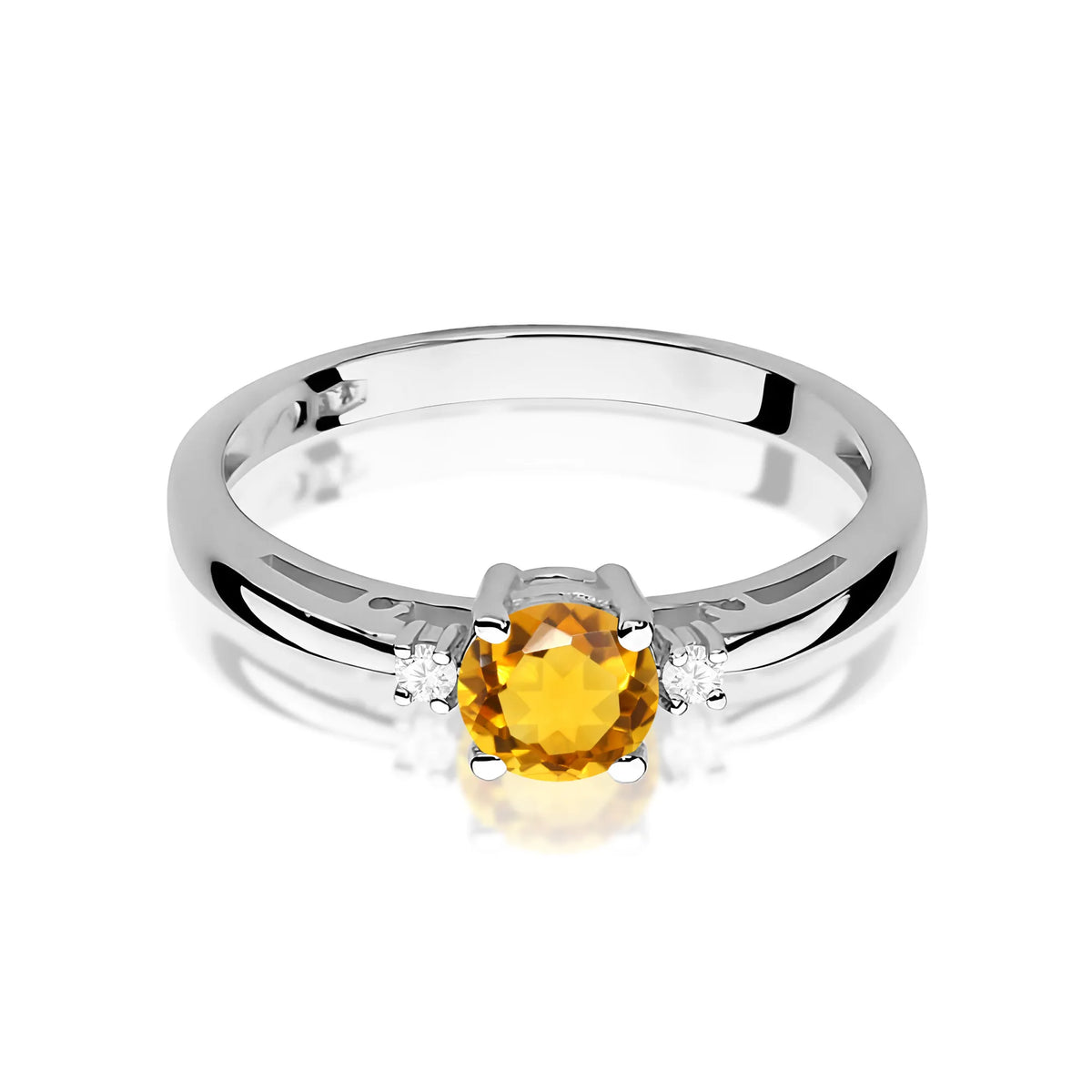 zlatý prsteň s 0,50 ct citrínom a diamantmi w0010-ciy-01