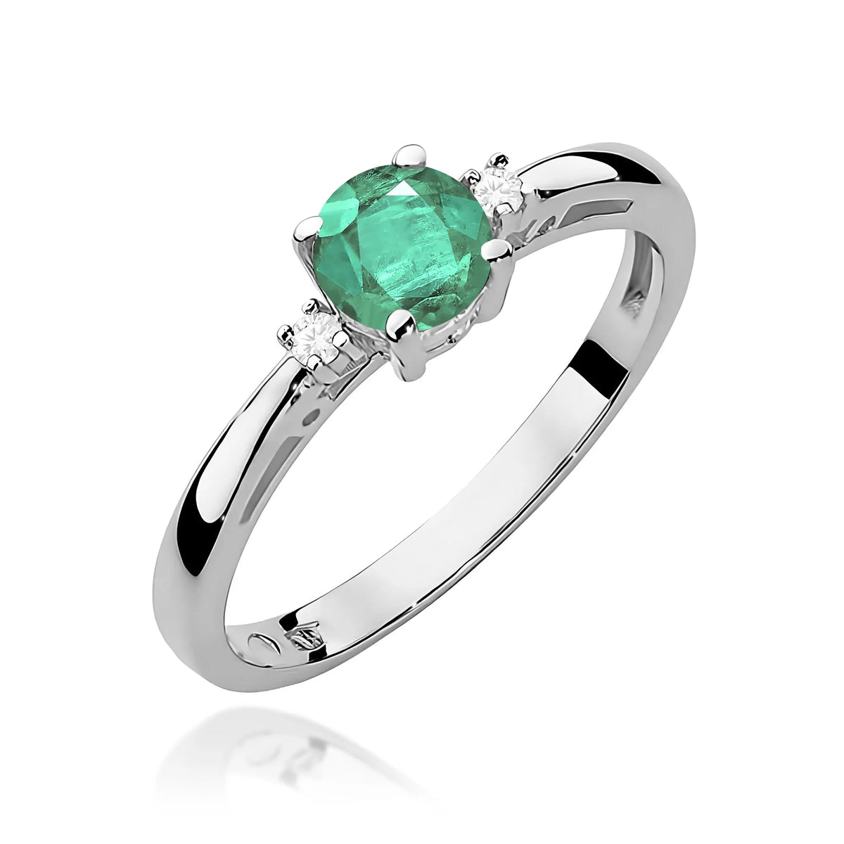 zlatý prsteň s 0,50 ct smaragdom a diamantmi w0010-emg-01