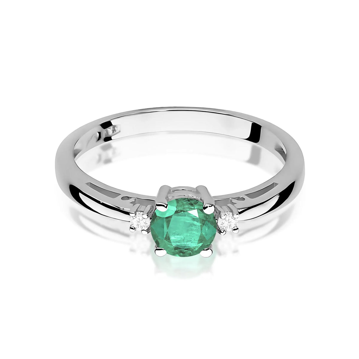 zlatý prsteň s 0,50 ct smaragdom a diamantmi w0010-emg-01