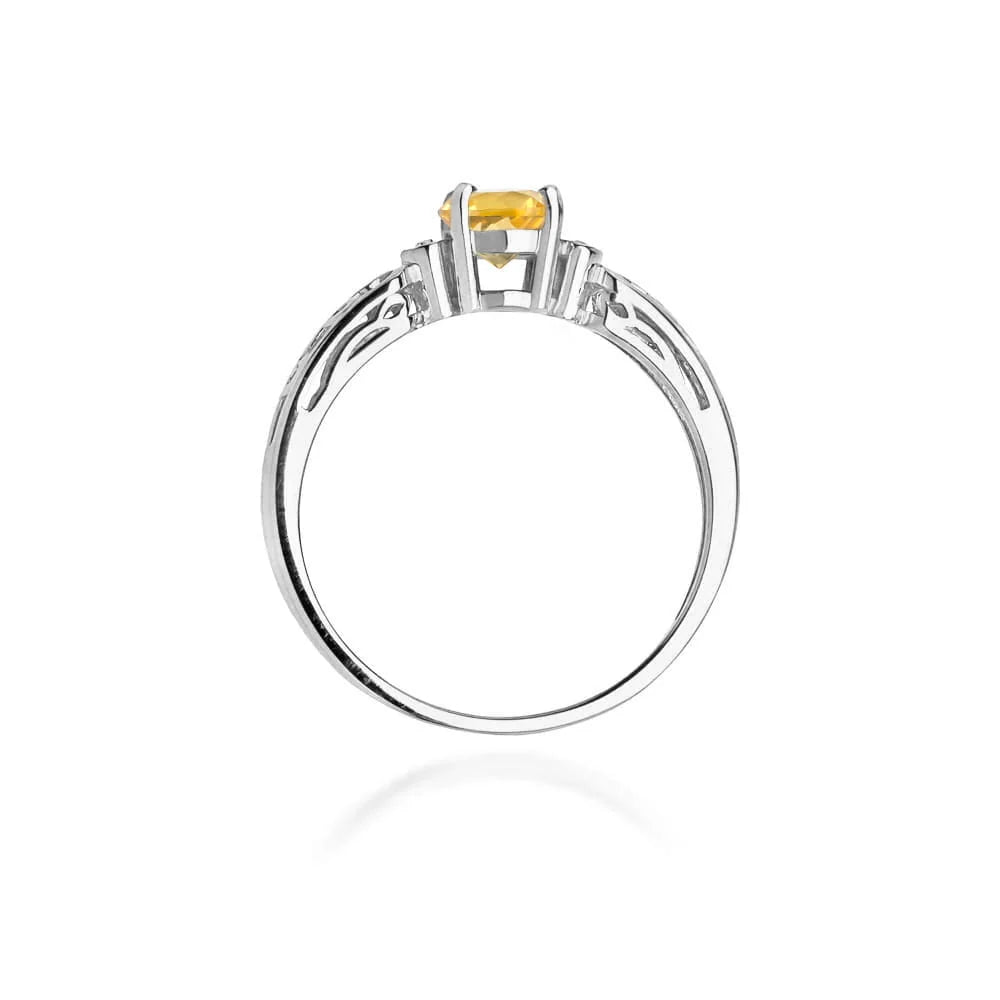 zlatý prsteň s 0,50 ct citrínom a 0,02 ct diamantmi w0014-ciy-01