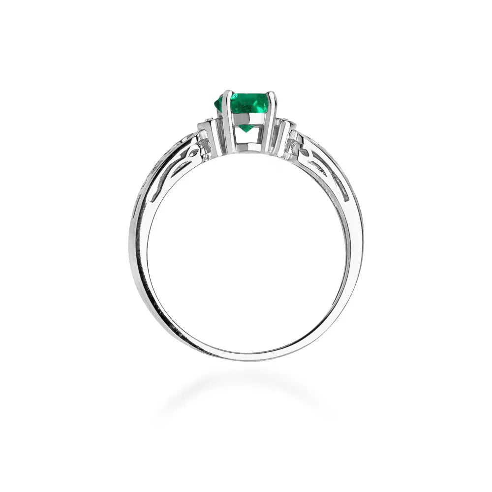 zlatý prsteň s 0,50 ct smaragdom a 0,02 ct diamantmi w0014-emg-01