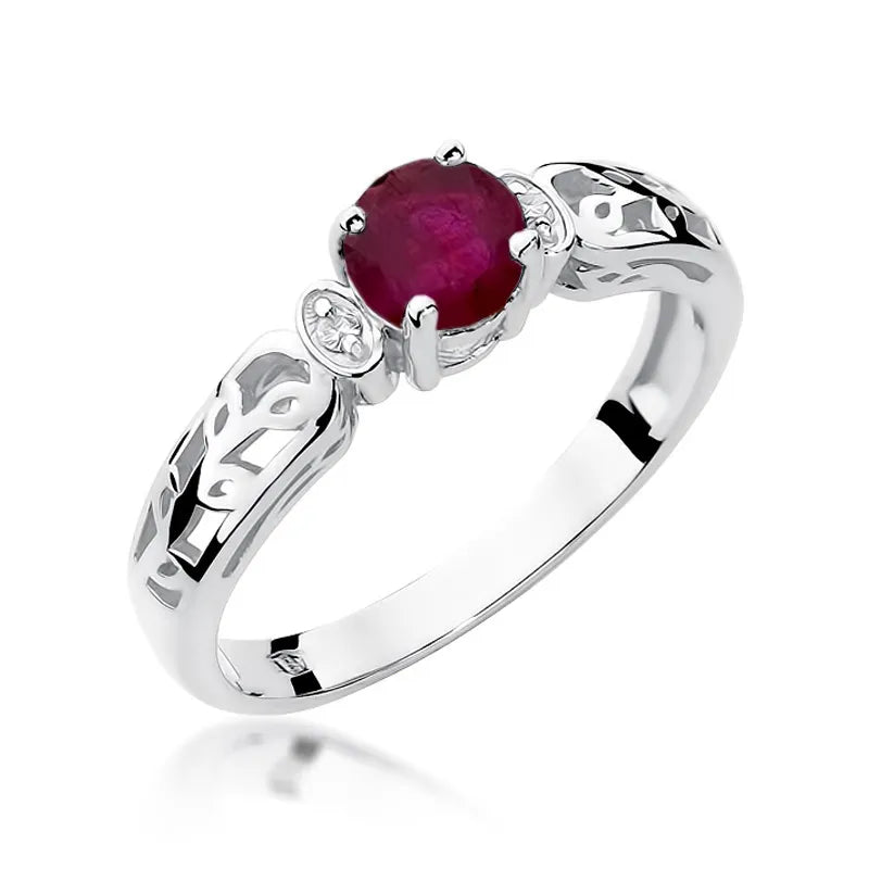 zlatý prsteň s 0,60 ct rubínom a 0,02 ct diamantmi w0014-rur-01