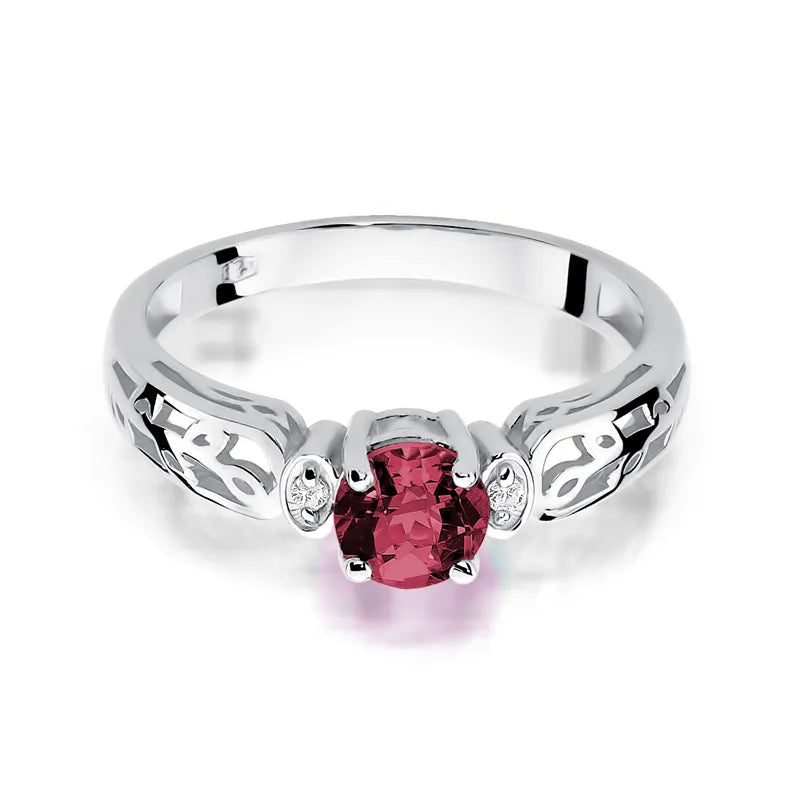 zlatý prsteň s 0,60 ct rubínom a 0,02 ct diamantmi w0014-rur-01