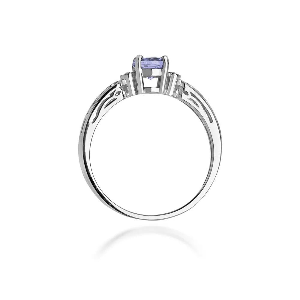 zlatý prsteň s 0,50 ct tanzanitom a 0,02 ct diamantmi w0014-tap-01