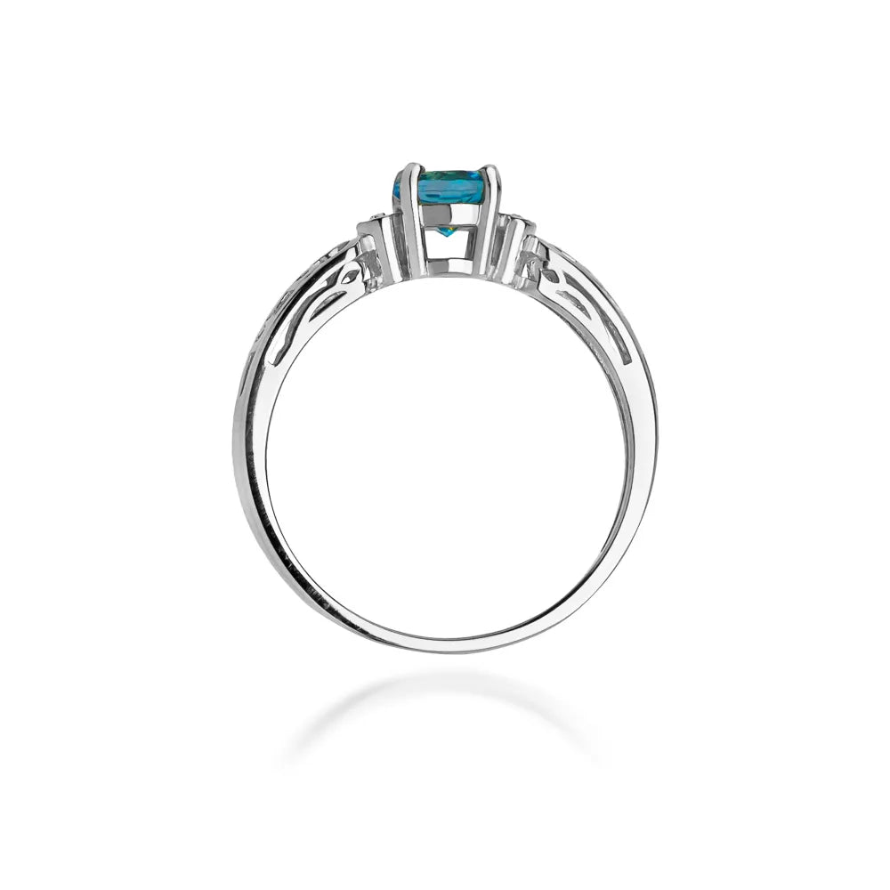 zlatý prsteň s topásom 0,50 ct a diamantmi 0,02 ct w0014-tob-01