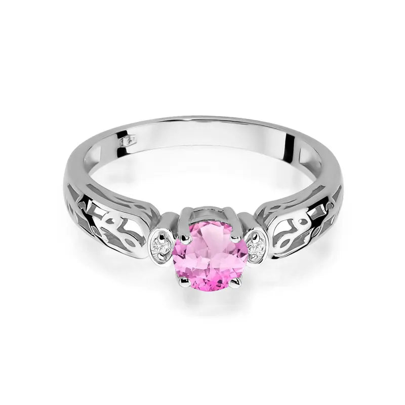 zlatý prsteň s 0,60 ct ružovým topásom a 0,02 ct diamantmi w0014-top-01