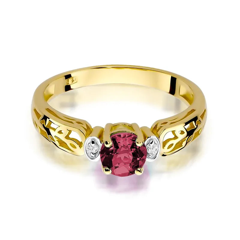 zlatý prsteň s 0,60 ct rubínom a 0,02 ct diamantmi w0014-rur-01