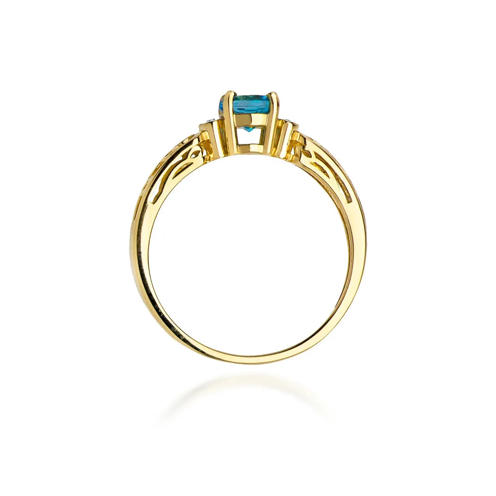 zlatý prsteň s topásom 0,50 ct a diamantmi 0,02 ct w0014-tob-01