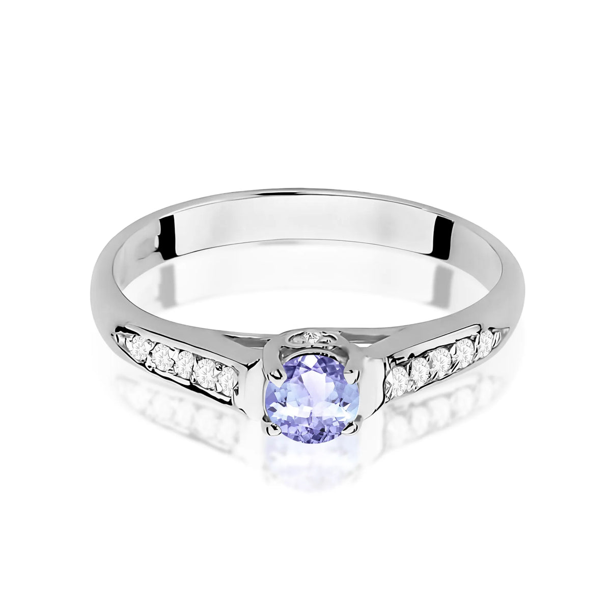 zlatý prsteň s 0,35 ct tanzanitom a 0,103 ct diamantmi w0016-tap-01
