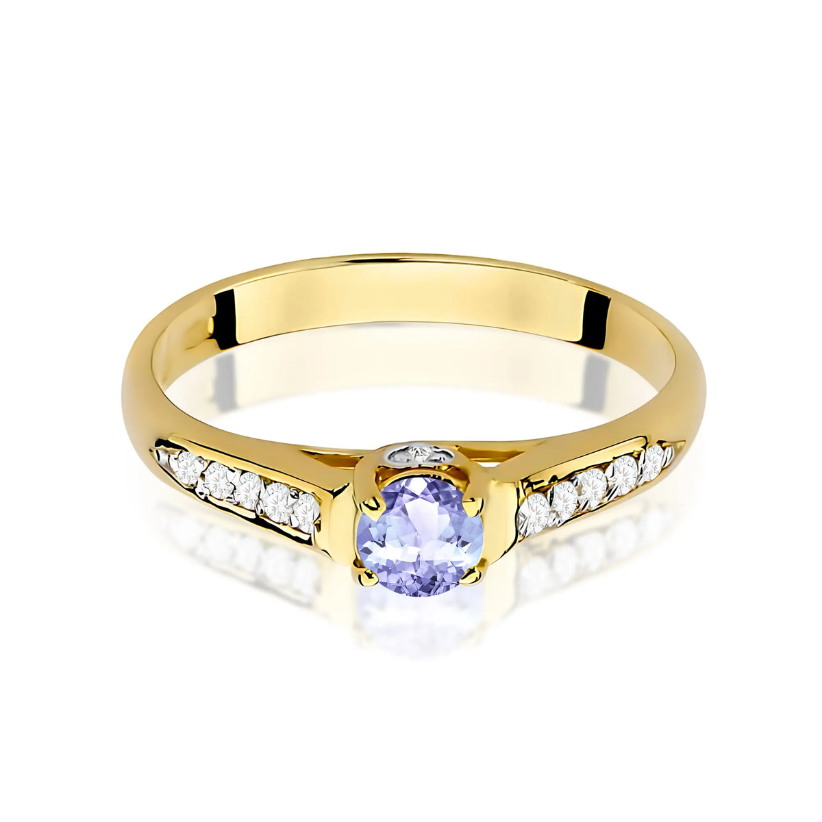 zlatý prsteň s 0,35 ct tanzanitom a 0,103 ct diamantmi w0016-tap-01