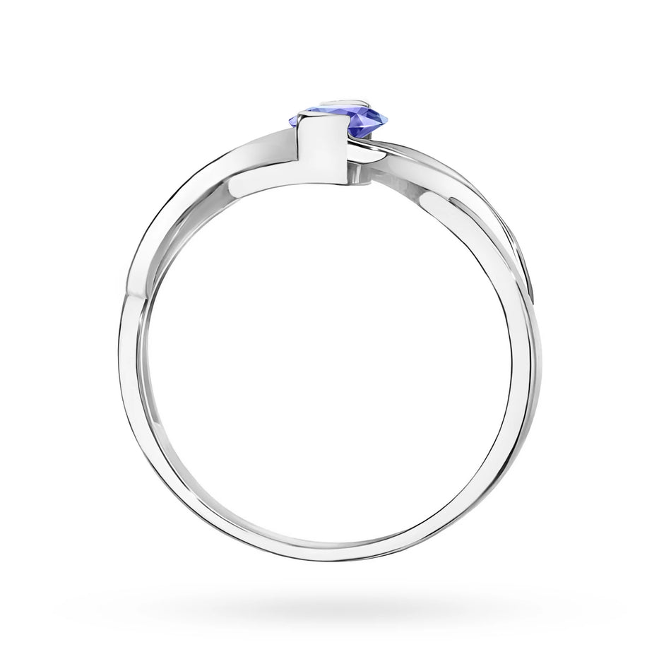White Gold Ring with 0.40ct Tansanit and 0.05ct Diamonds