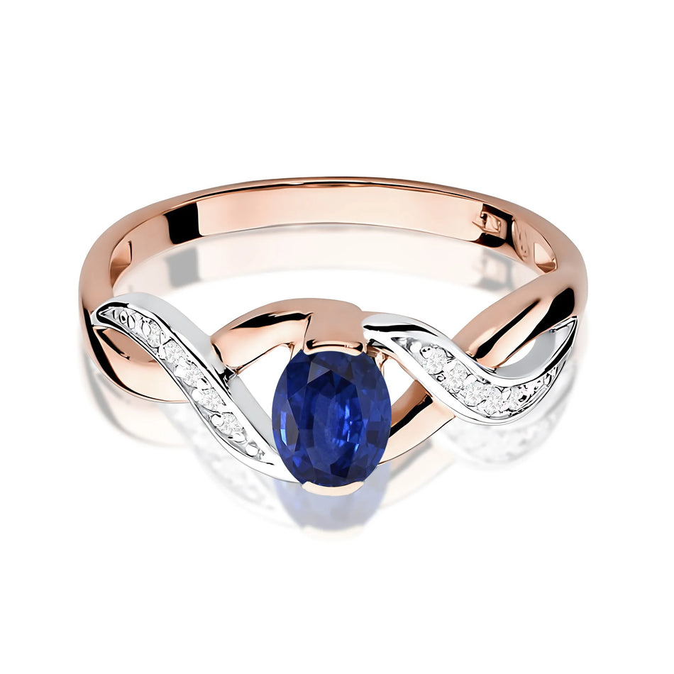 Gold Ring with 0.70ct Sapphire and 0.05ct Diamonds