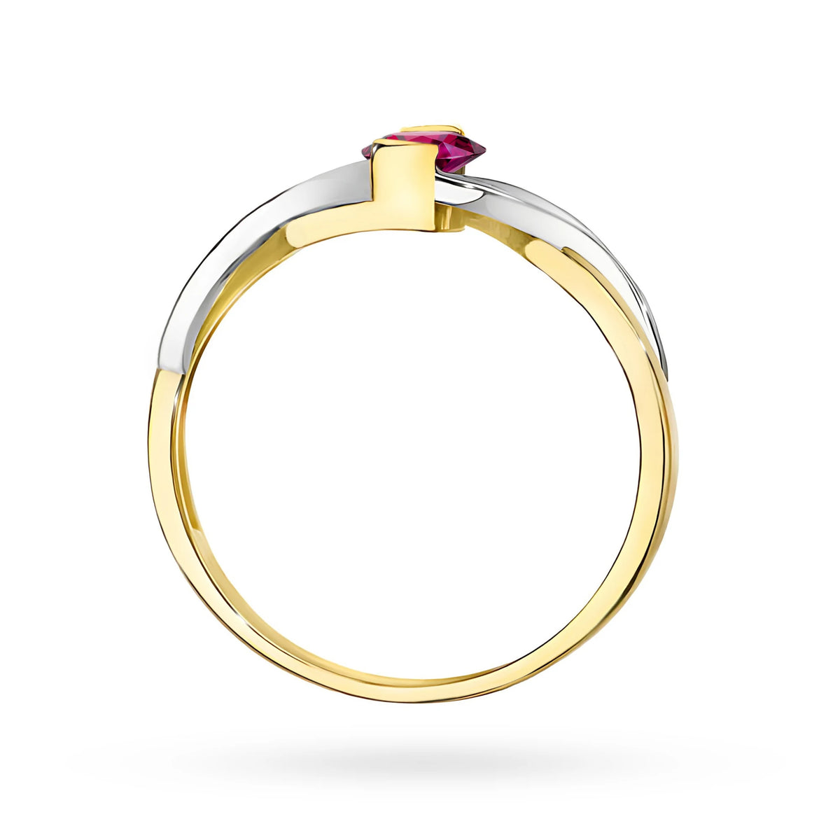 Zlatý prsteň s 0,50 ct rodolitom a 0,05 ct diamantmi