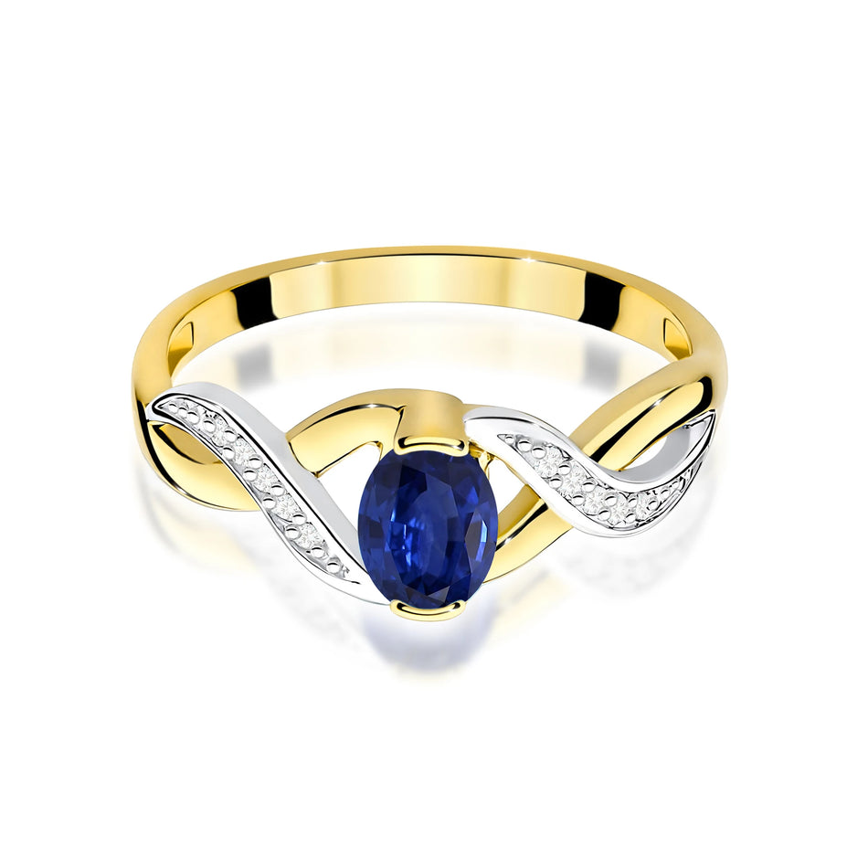 Gold Ring with 0.70ct Sapphire and 0.05ct Diamonds