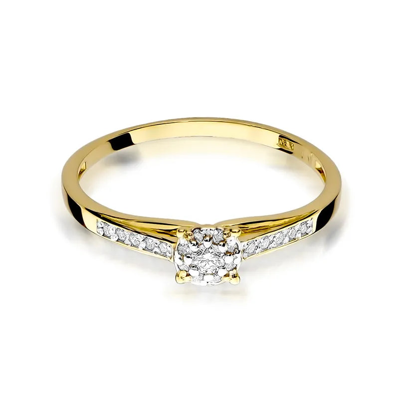 zlatý prsteň s diamantmi 0,04 ct a 0,09 ct w0034-diw-01