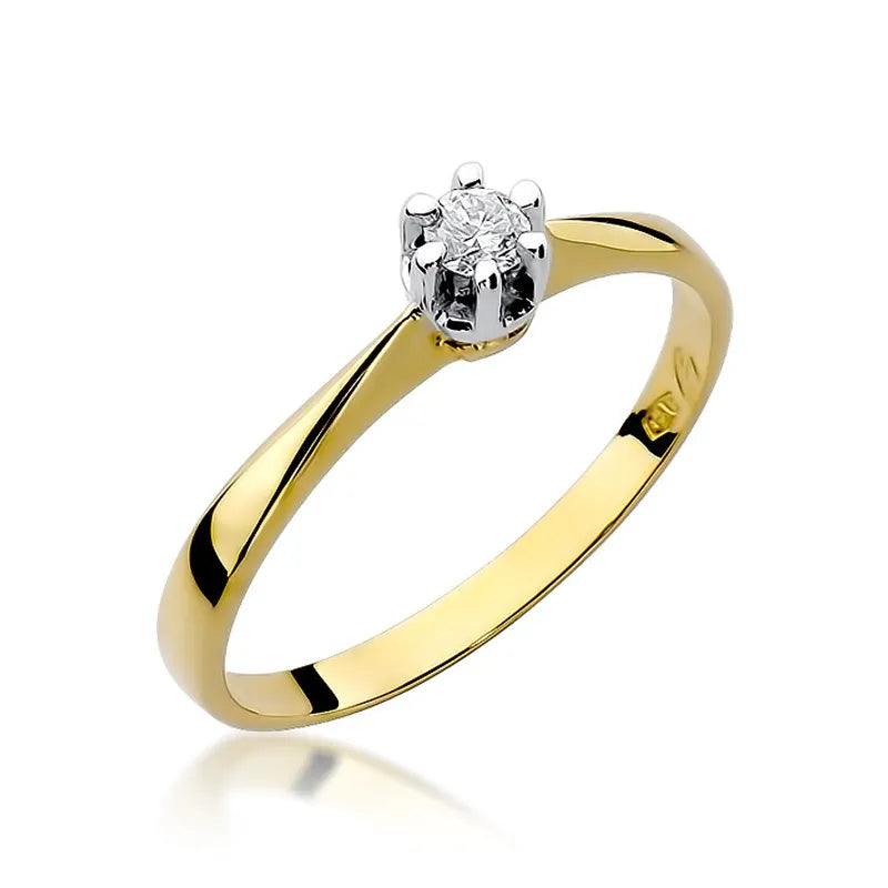 zlatý prsteň s diamantom 0,10 ct w0036-diw-01