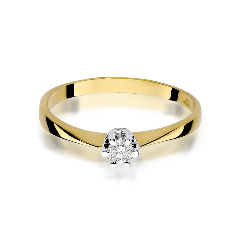 zlatý prsteň s diamantom 0,10 ct w0036-diw-01