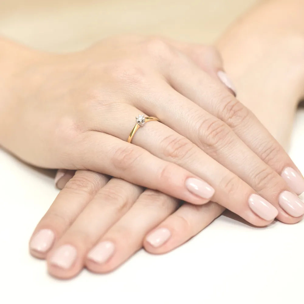 zlatý prsteň s diamantom 0,10 ct w0036-diw-01