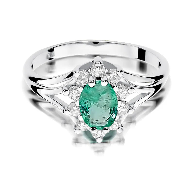 zlatý prsteň s 0,80 ct smaragdom a 0,30 ct diamantmi w0037-emg-01