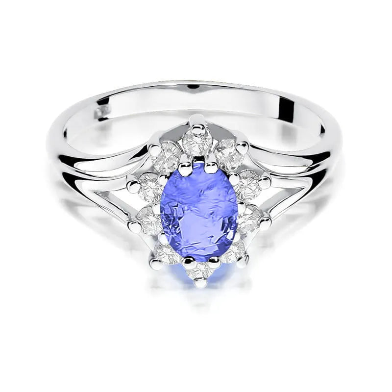 zlatý prsteň s 0,70 ct tanzanitom a 0,30 ct diamantmi w0037-tap-01