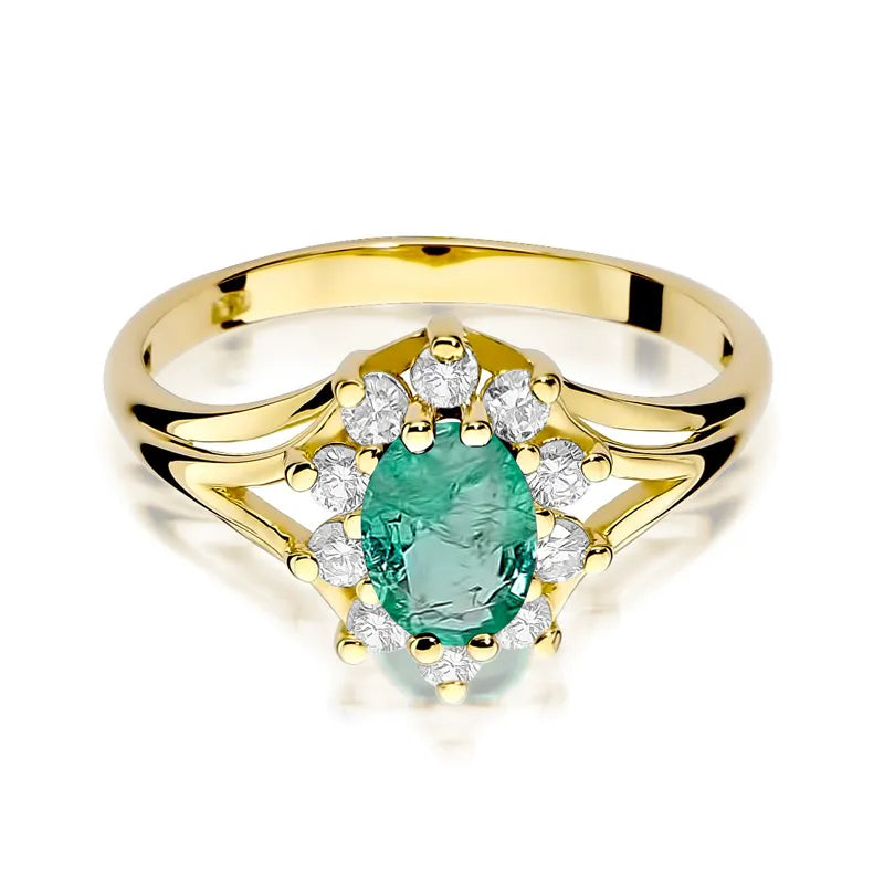zlatý prsteň s 0,80 ct smaragdom a 0,30 ct diamantmi w0037-emg-01
