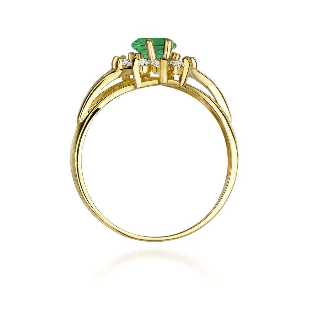 zlatý prsteň s 0,80 ct smaragdom a 0,30 ct diamantmi w0037-emg-01
