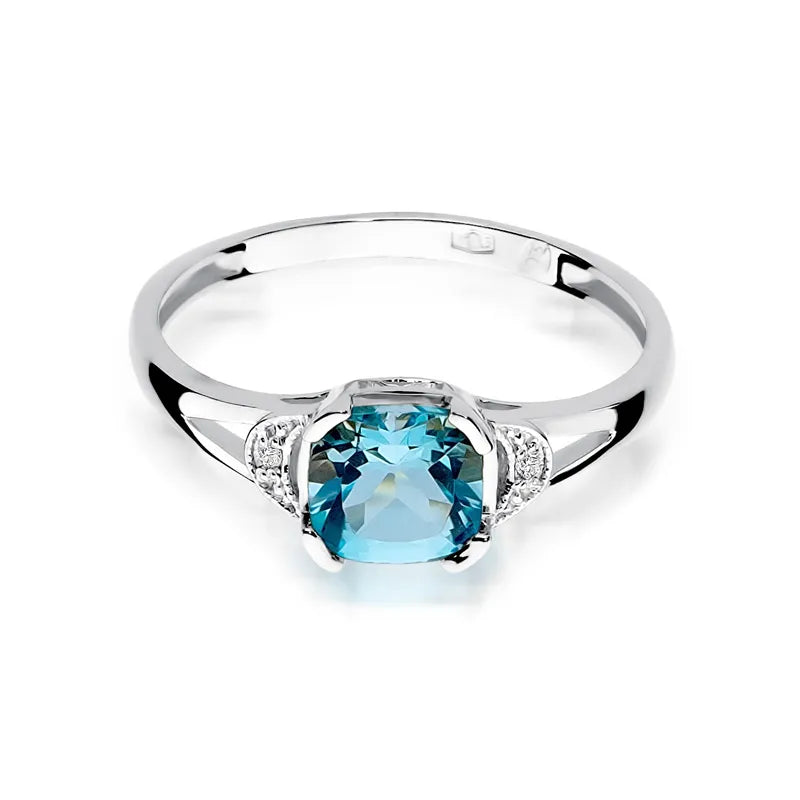 zlatý prsteň s 1,10 ct topásom a 0,01 ct diamantmi w0040-tob-01