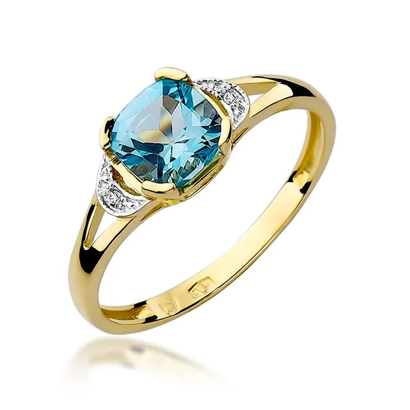 zlatý prsteň s 1,10 ct topásom a 0,01 ct diamantmi w0040-tob-01